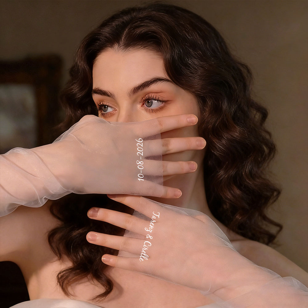 Textile For Sewing - Gants de mariée longs en maille