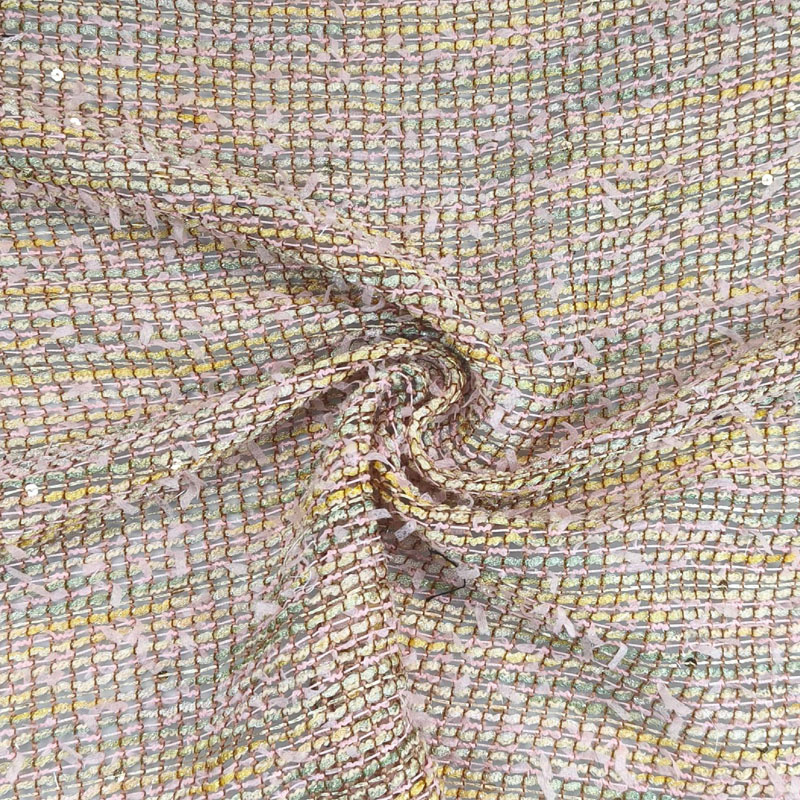 Sewing Tweed Fabric - Tissu Tweed Léger Ajouré Teint en