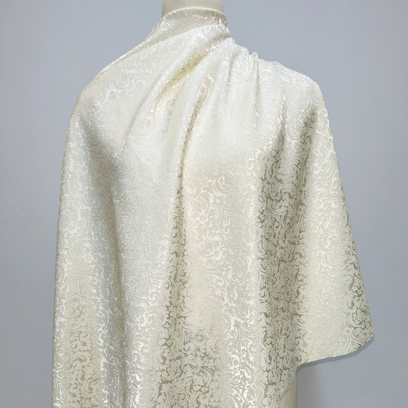 Sewing Jackets - Brocart jacquard damassé beige prédécoupé, textile