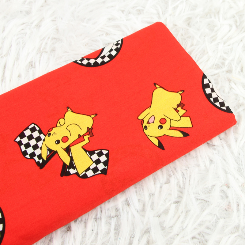 Sewing And Textile - Tissu Pokemon Pocket Monster rouge fin