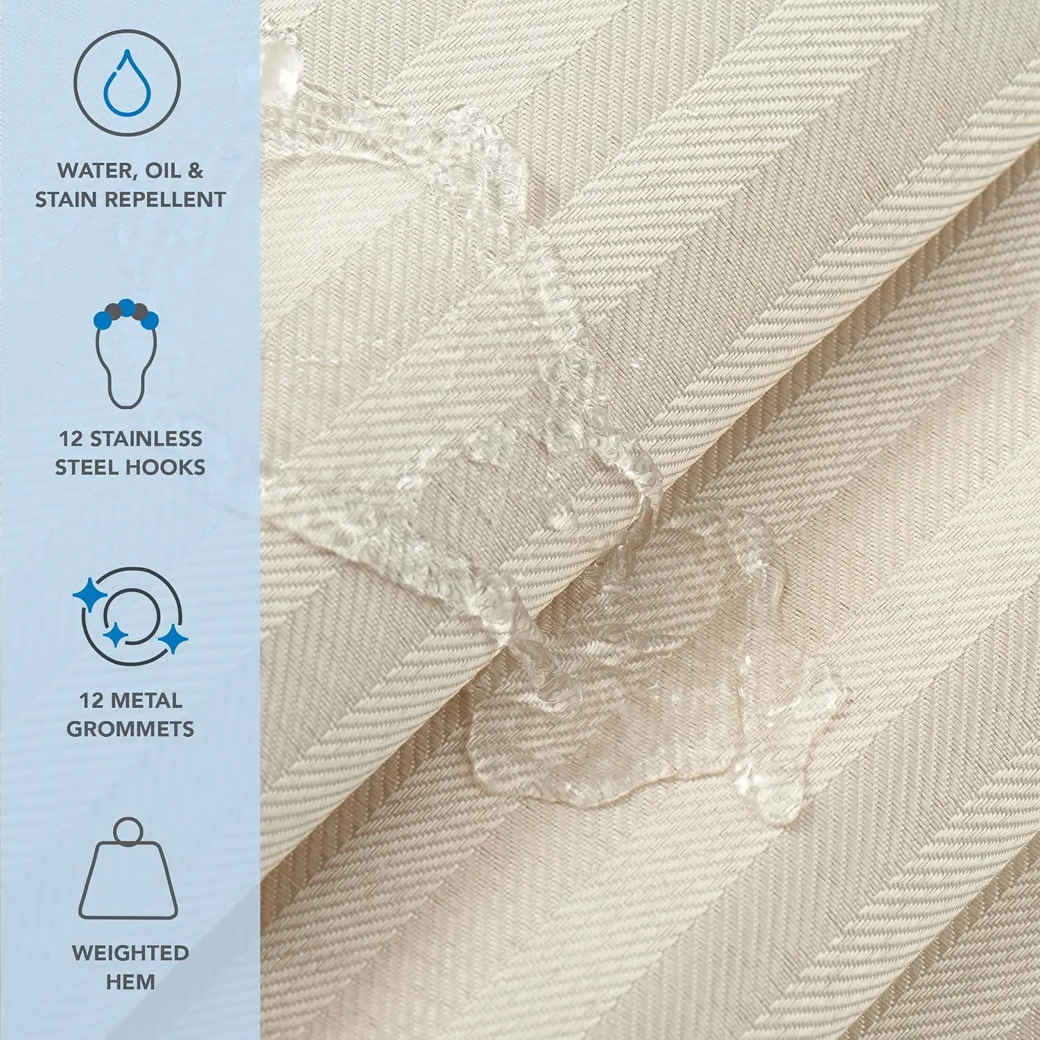 Fabric Weight Set - Ensemble de rideaux de douche en