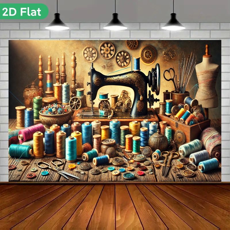 Is Sewing Textile Art - Tapisserie Murale Vintage Rétro Atelier de