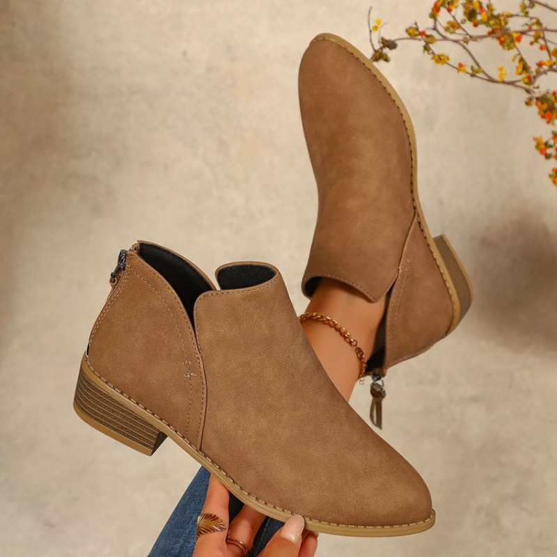 Bottines pour femmes bout rond - Sewing Zipper avis et prix