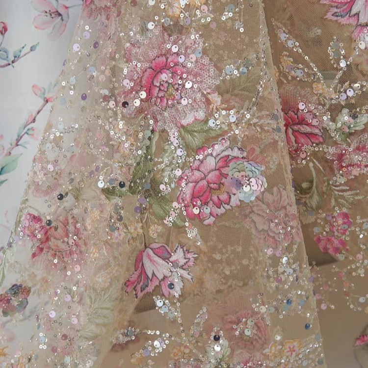 Tissu en dentelle perlée de lu - Textile For Sewing avis et prix