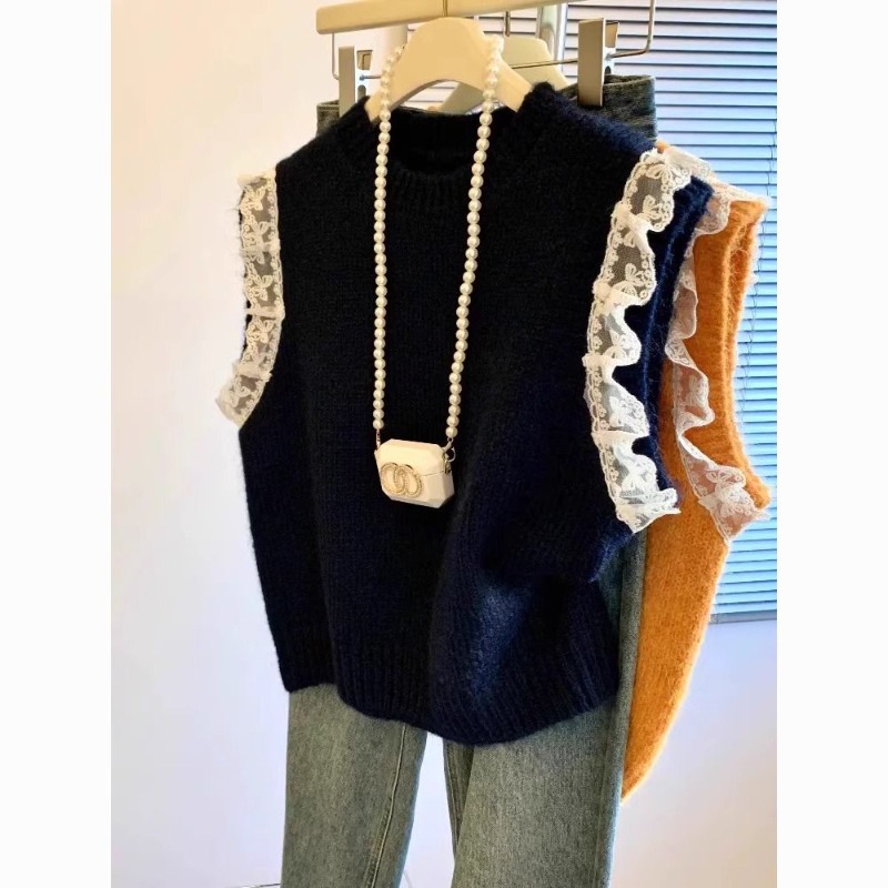 Femmes pull gilet rétro Patchw - Sewing Vest avis et prix